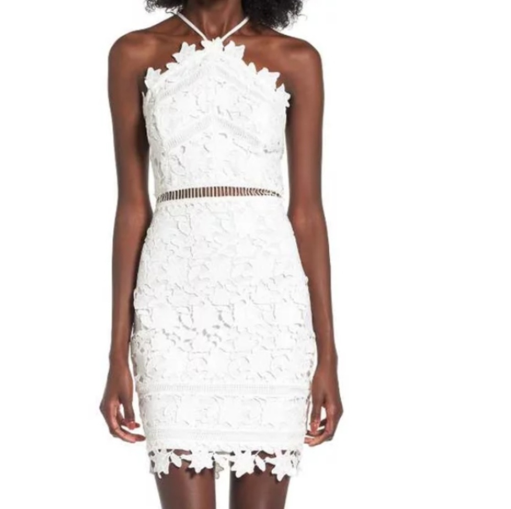 ASTR the Label Lace Body-Con White Dress Sz Small